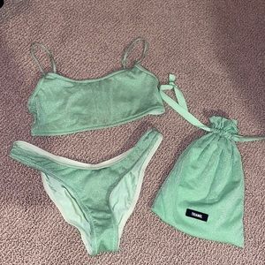 Triangl green sparkly bikini